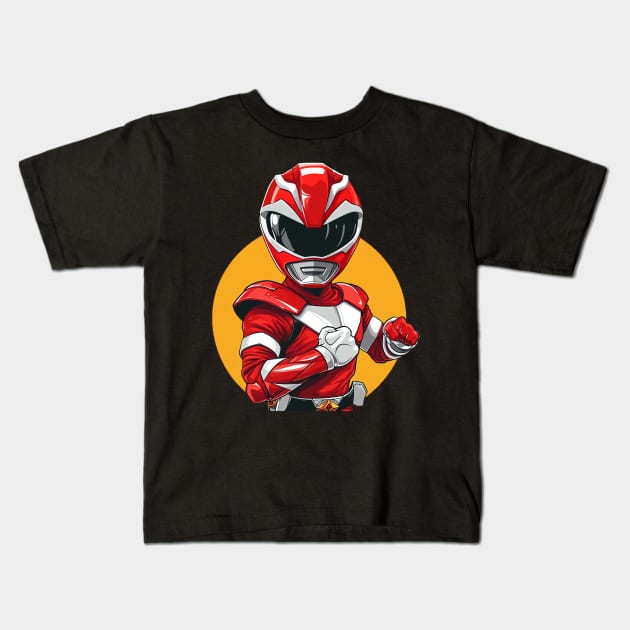 red ranger Kids T-Shirt by weirdesigns